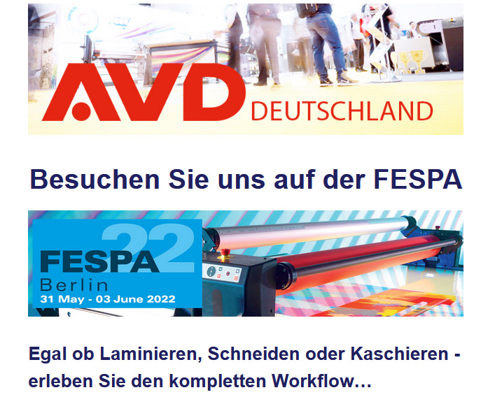 Besuchen Sie uns auf der Messe FESPA in Berlin